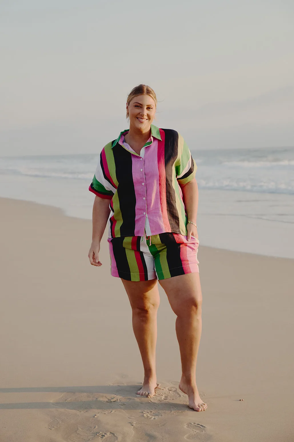 Carmen Linen Shirt in Treviso Stripe sold by Adrift product image thumbnail 5