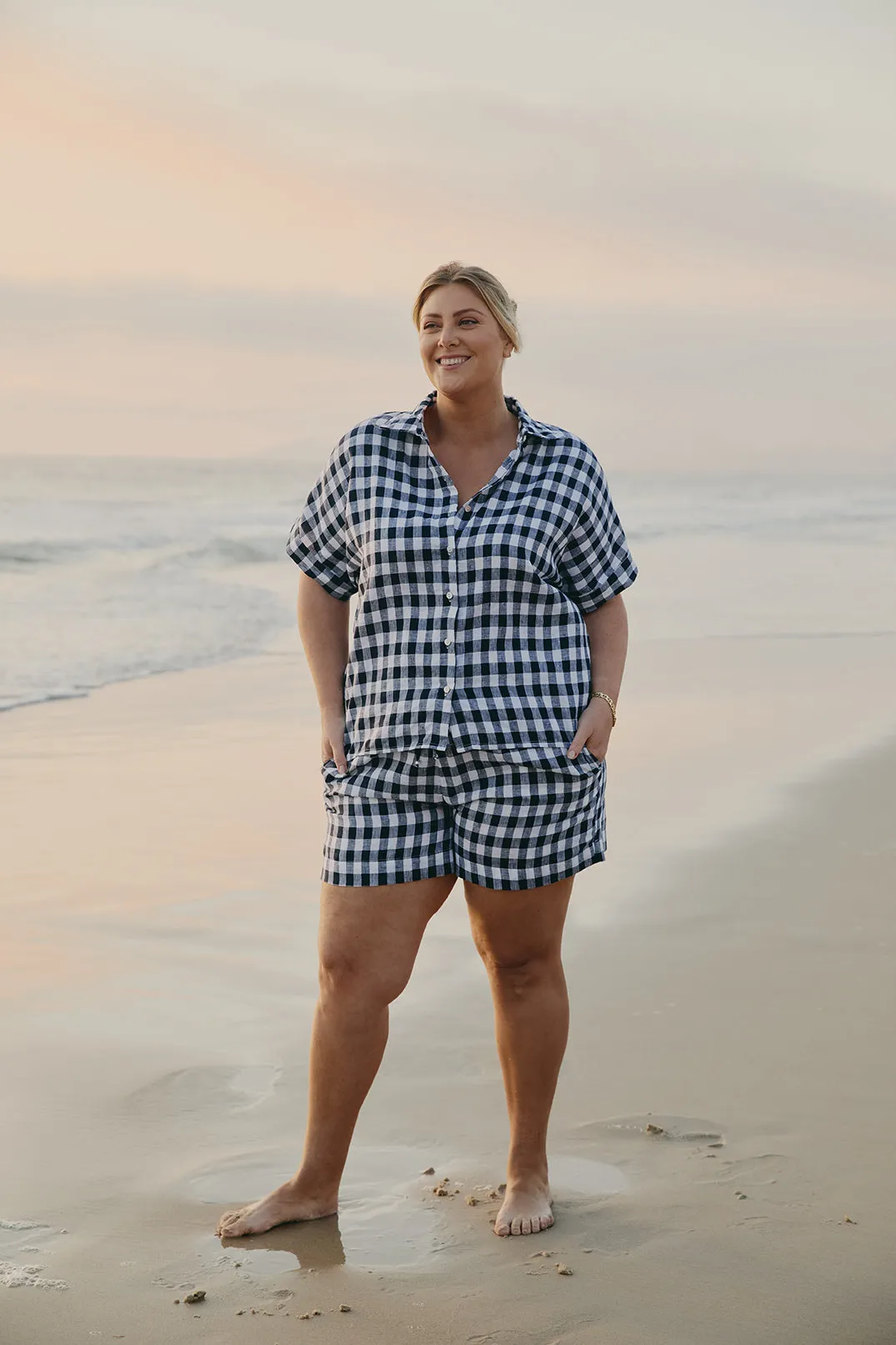 Carmen Linen Shirt in Treviso Navy sold by Adrift product image thumbnail 4