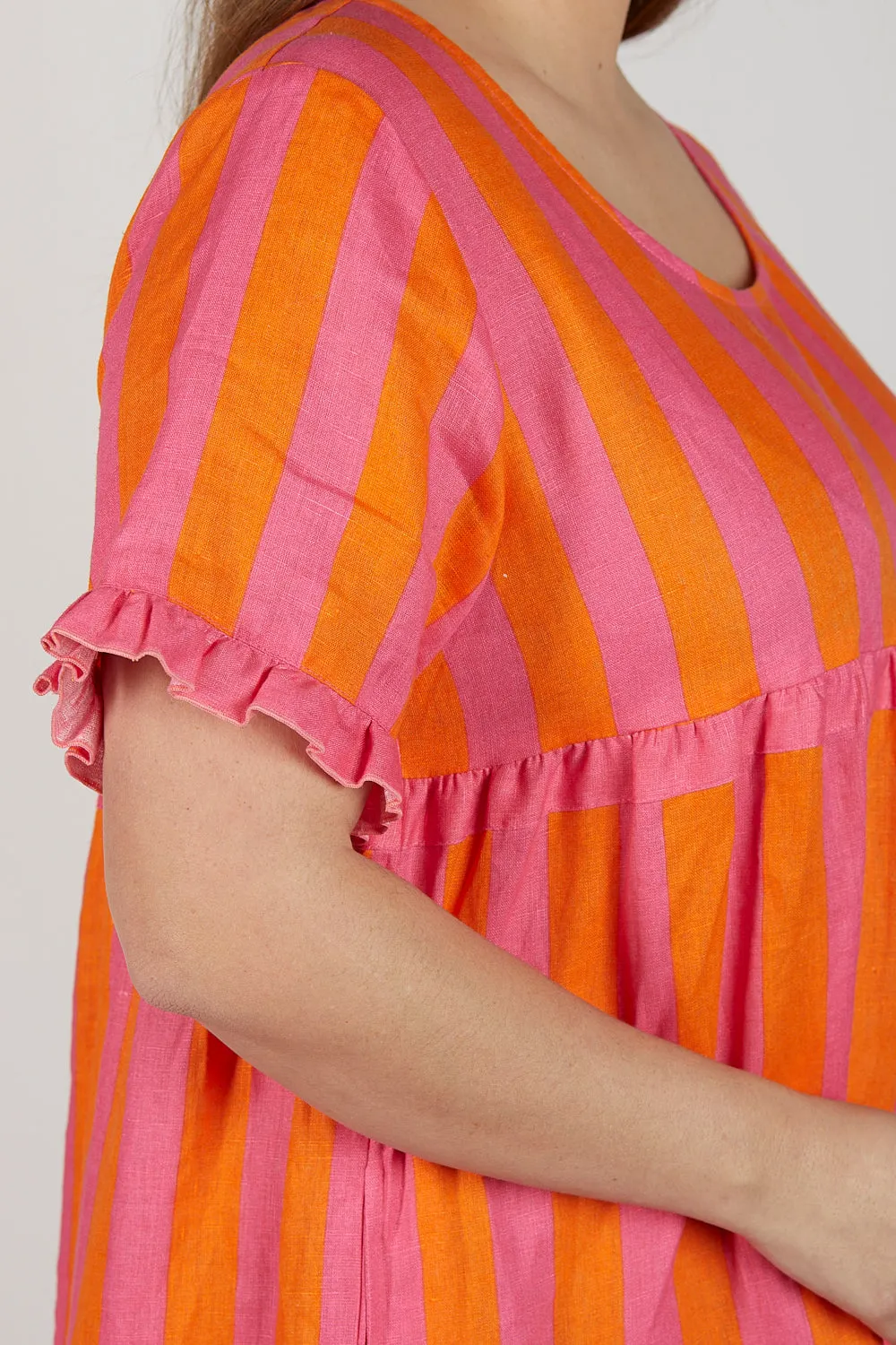 Sabre Linen Frill Maxi Dress in Afterglow sold by Adrift product image thumbnail 4