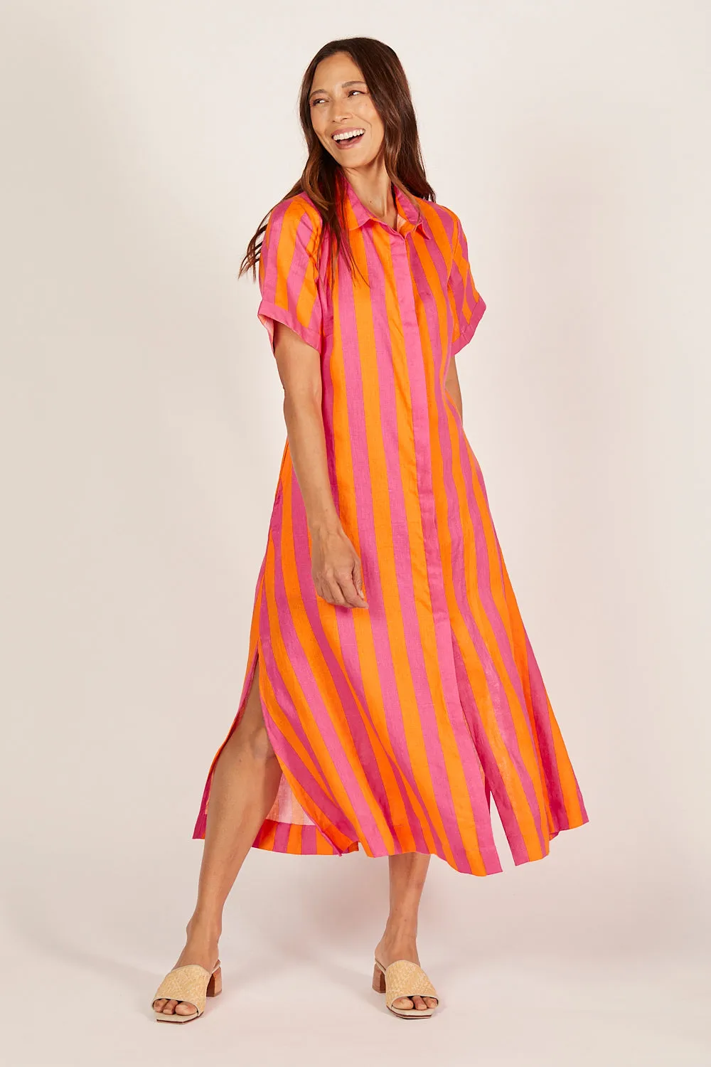 Gracie Linen Shirt Dress in Afterglow sold by Adrift product image thumbnail 5