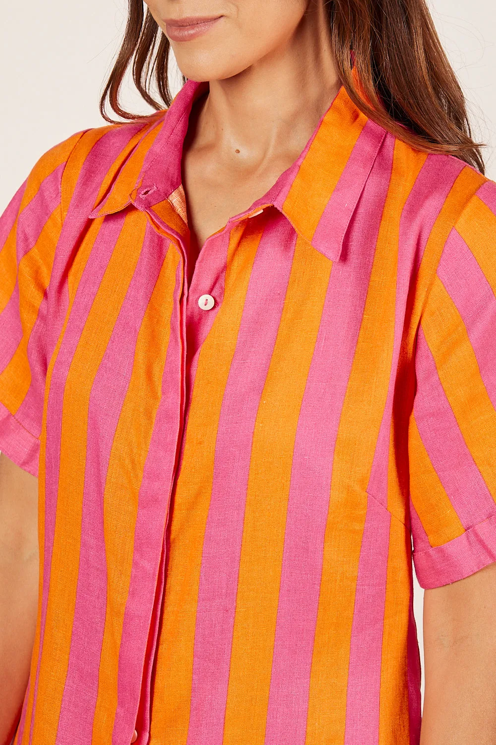 Gracie Linen Shirt Dress in Afterglow sold by Adrift product image thumbnail 3