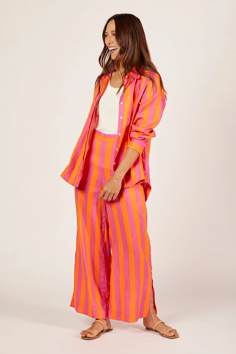 Oversized Linen Boyfriend Shirt in Afterglow sold by Adrift product image thumbnail 2