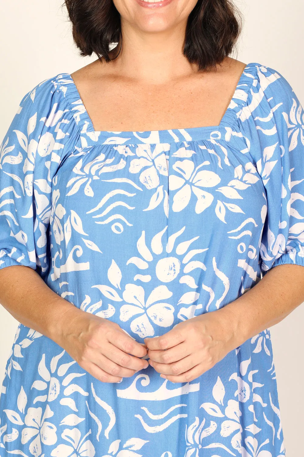 Elle Tunic Dress in Blue Horizon sold by Adrift product image thumbnail 2