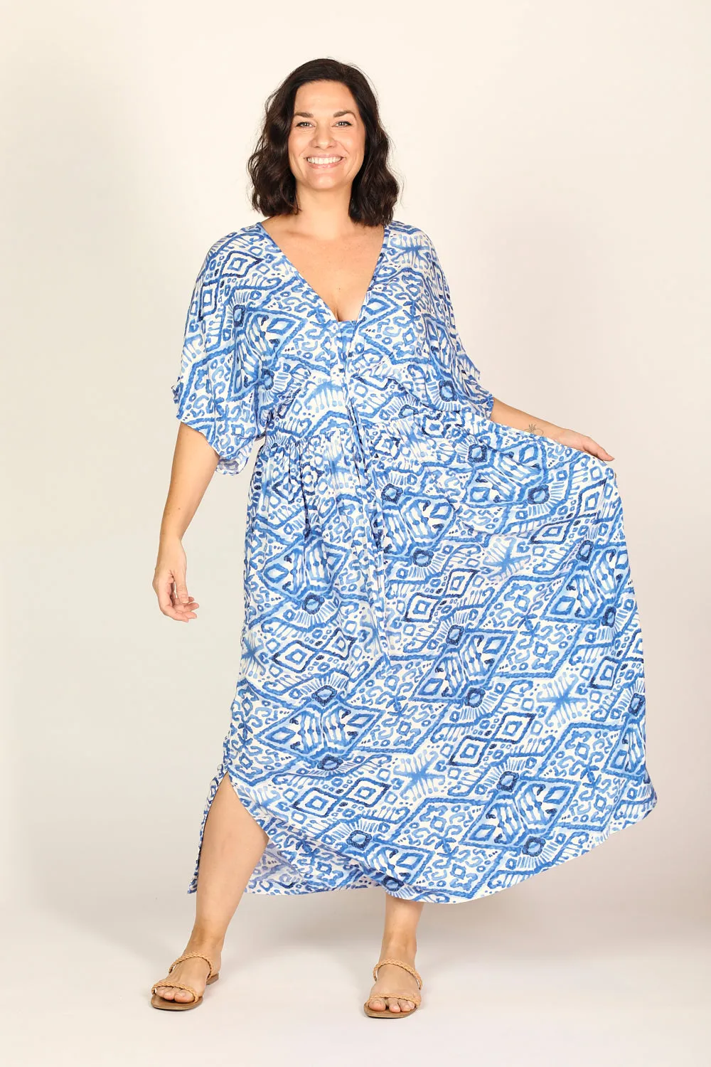 Selma Midi Dress in Azure Sky sold by Adrift product image thumbnail 4