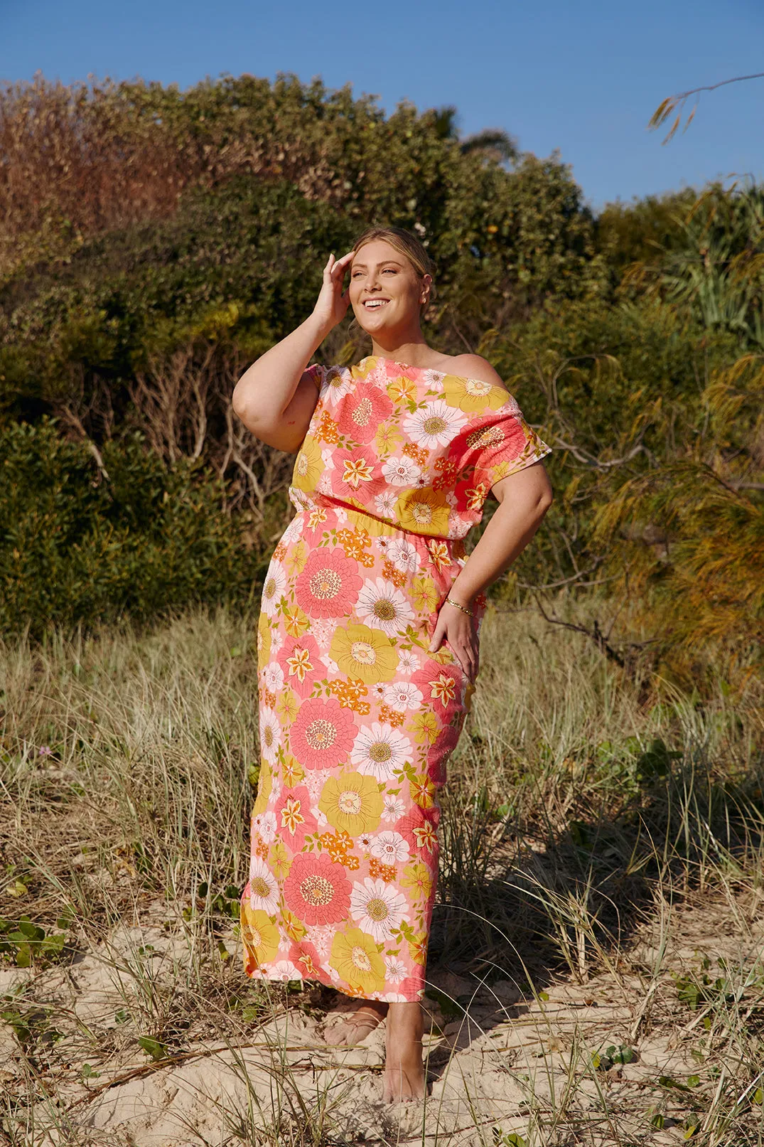 Alice Linen Maxi Dress in Vienna sold by Adrift