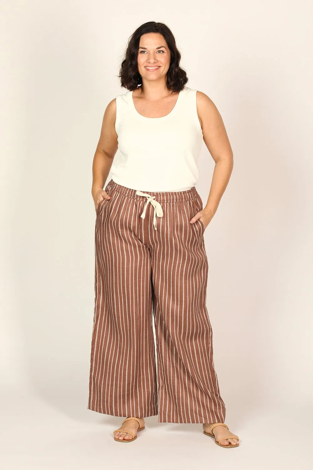 Breezy Relaxed Linen Pant in Nutmeg sold by Adrift product image thumbnail 3