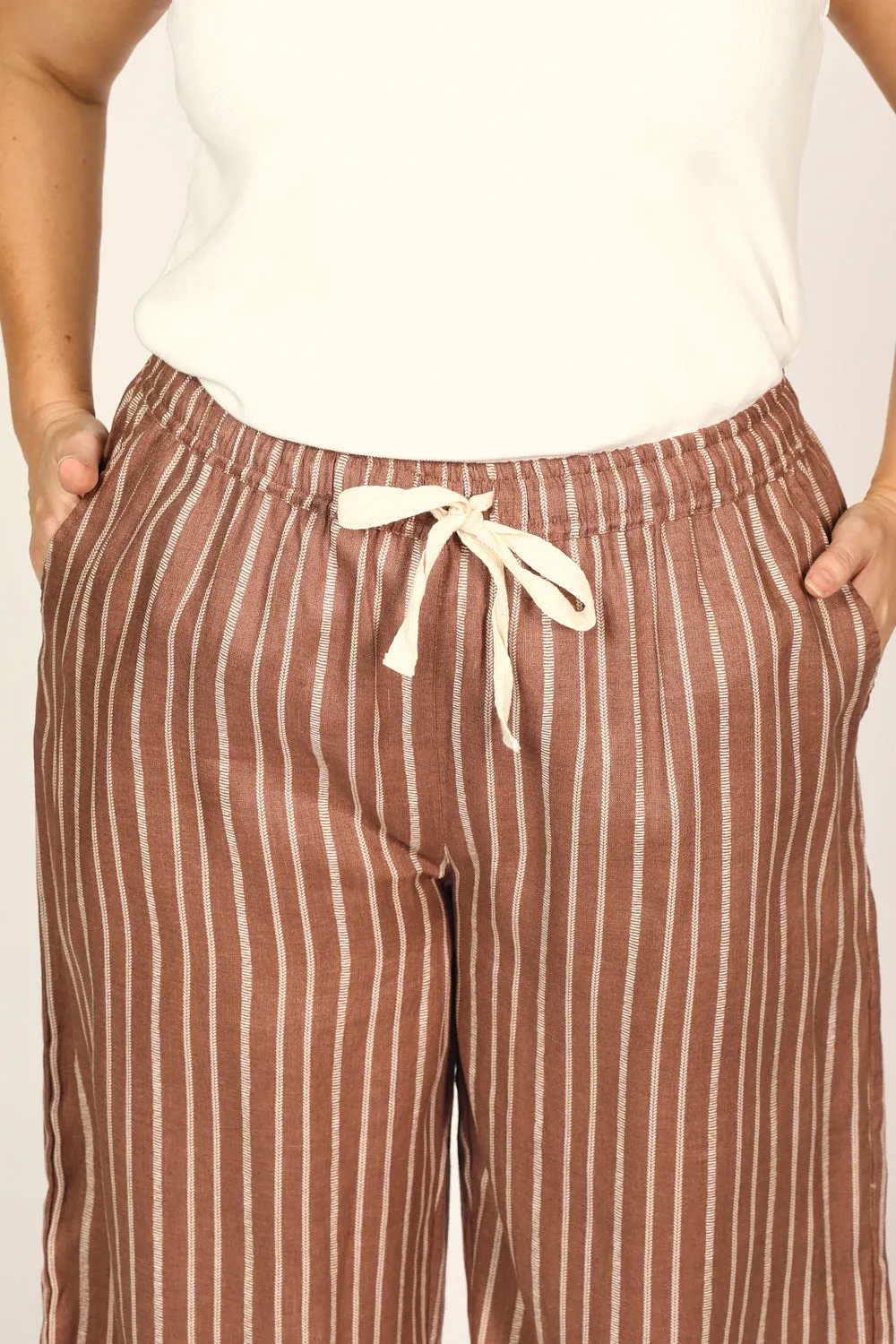 Breezy Relaxed Linen Pant in Nutmeg sold by Adrift product image thumbnail 2