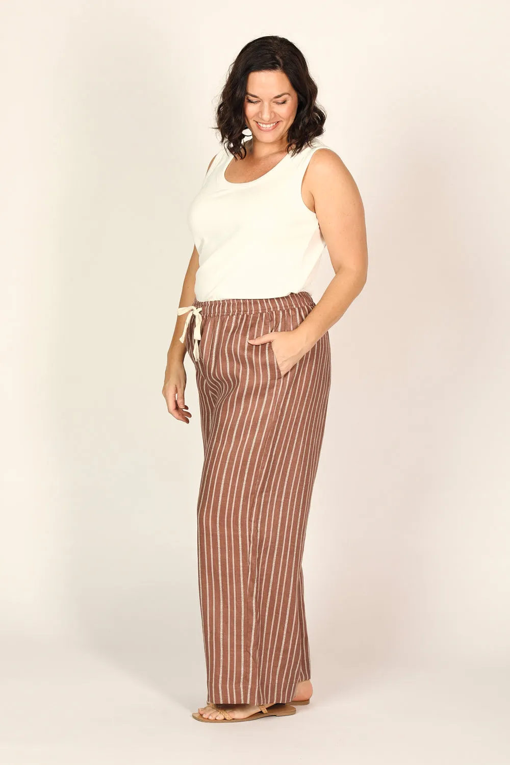 Breezy Relaxed Linen Pant in Nutmeg sold by Adrift product image thumbnail 5