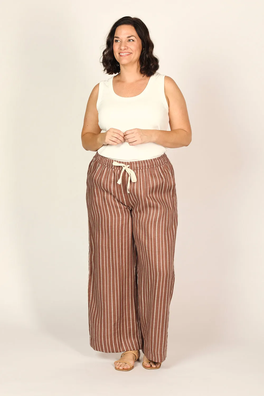 Breezy Relaxed Linen Pant in Nutmeg sold by Adrift product image thumbnail 4