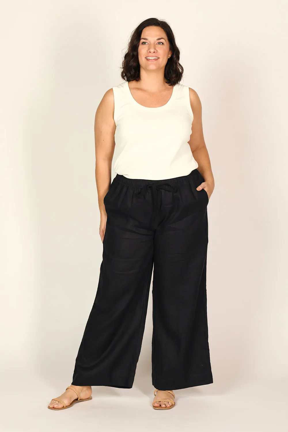 Breezy Relaxed Linen Pant in Black sold by Adrift product image thumbnail 4