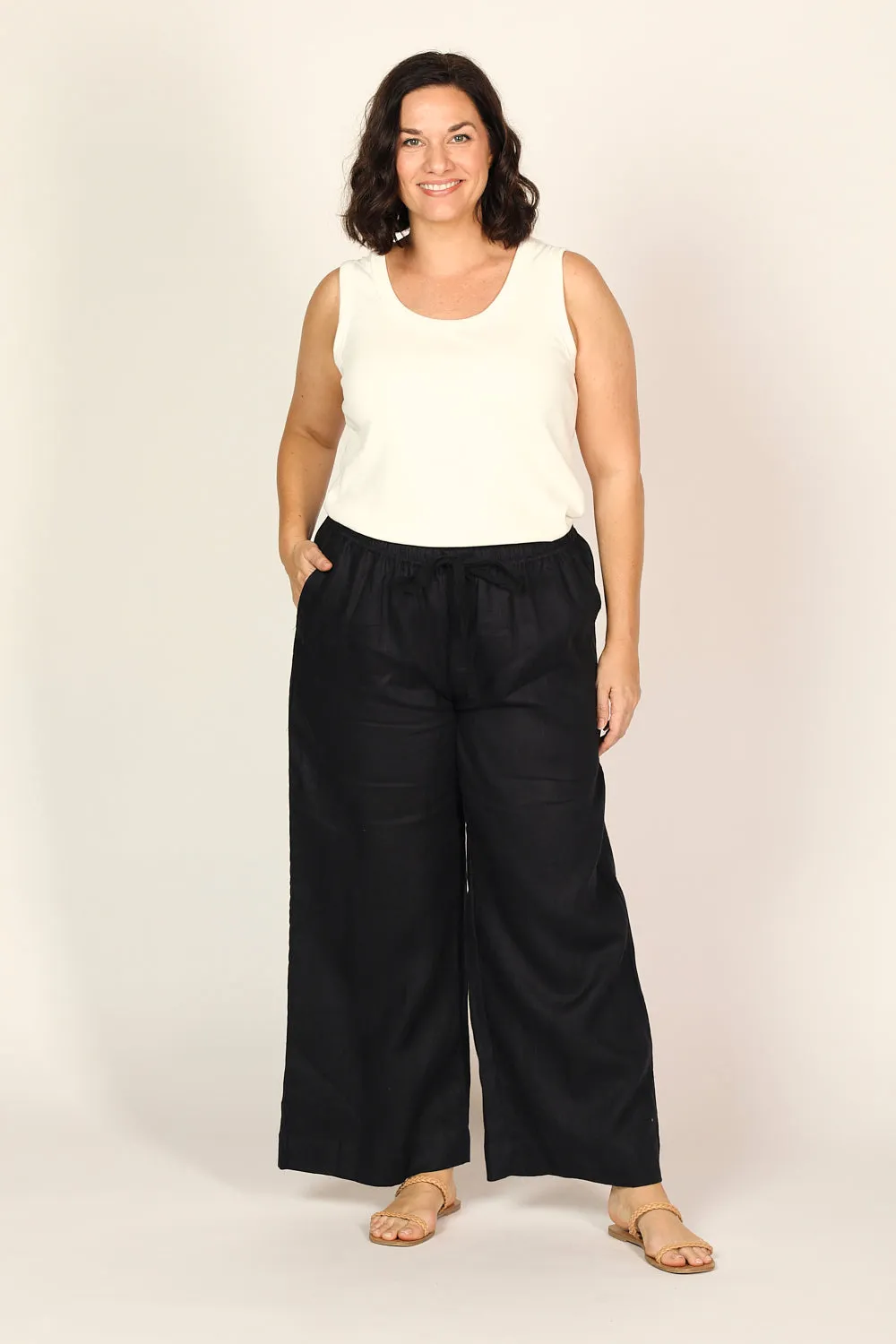 Breezy Relaxed Linen Pant in Black sold by Adrift product image thumbnail 5