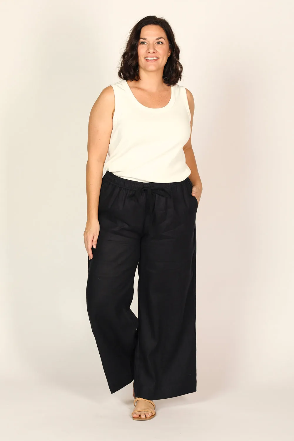 Breezy Relaxed Linen Pant in Black sold by Adrift product image thumbnail 2
