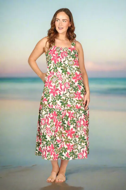 Clara Maxi Dress in Azalea Amore sold by Adrift