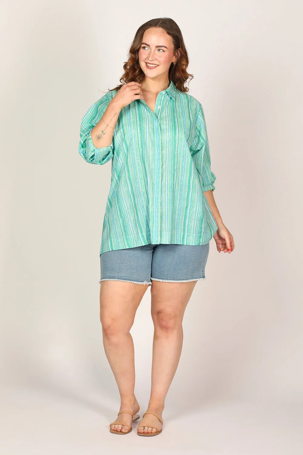 Oversized Boyfriend Shirt in Prairie Dreaming sold by Adrift product image thumbnail 4
