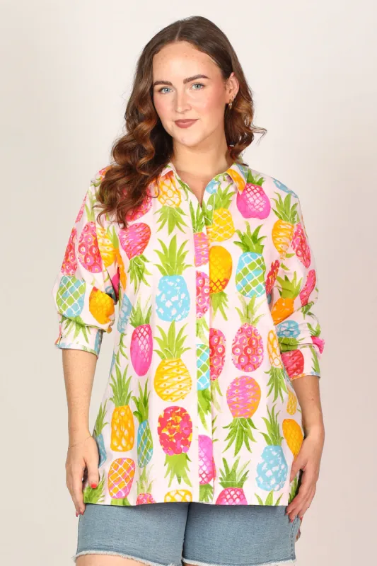 Oversized Boyfriend Shirt in Tropical Sunrise sold by Adrift
