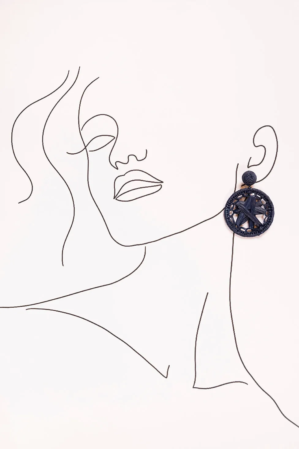 Round Woven Circle Earrings in Navy sold by Adrift product image thumbnail 2