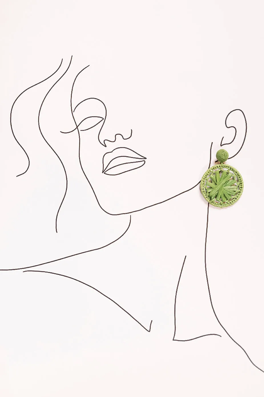 Round Woven Circle Earrings in Green sold by Adrift product image thumbnail 2