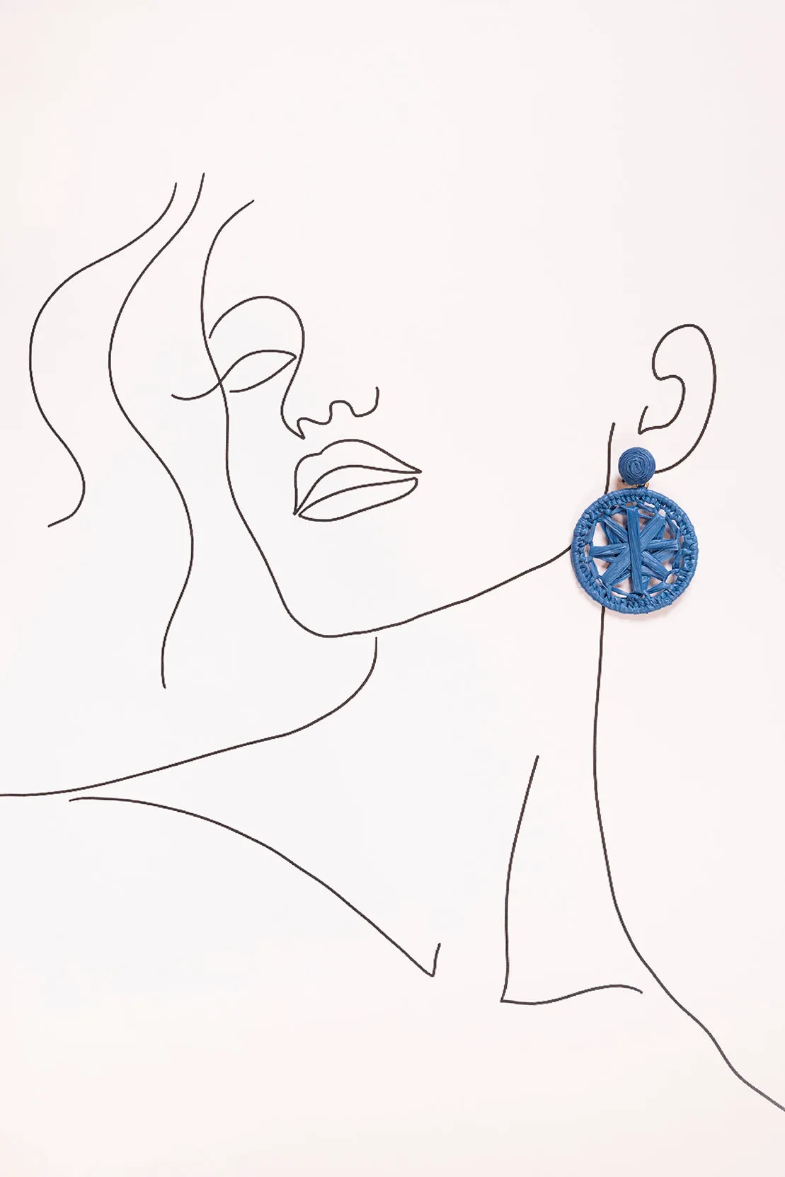 Round Woven Circle Earrings in Cobalt sold by Adrift product image thumbnail 2