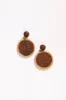 Contrast Outline Woven Earrings in Chocolate and Natural sold by Adrift