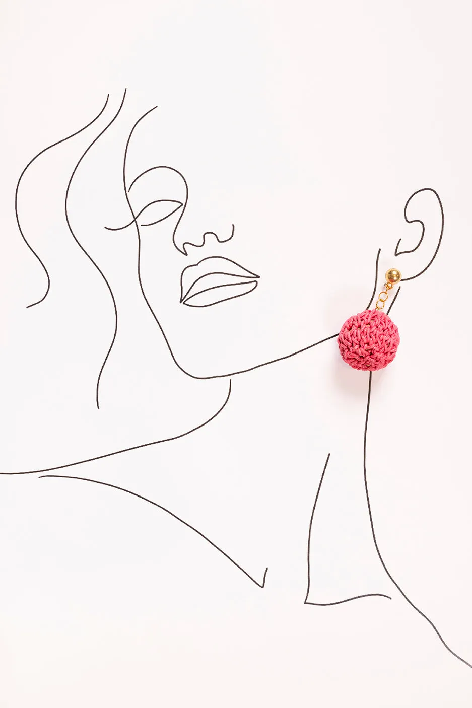 Beaded Drop Earrings in Hot Pink sold by Adrift product image thumbnail 2