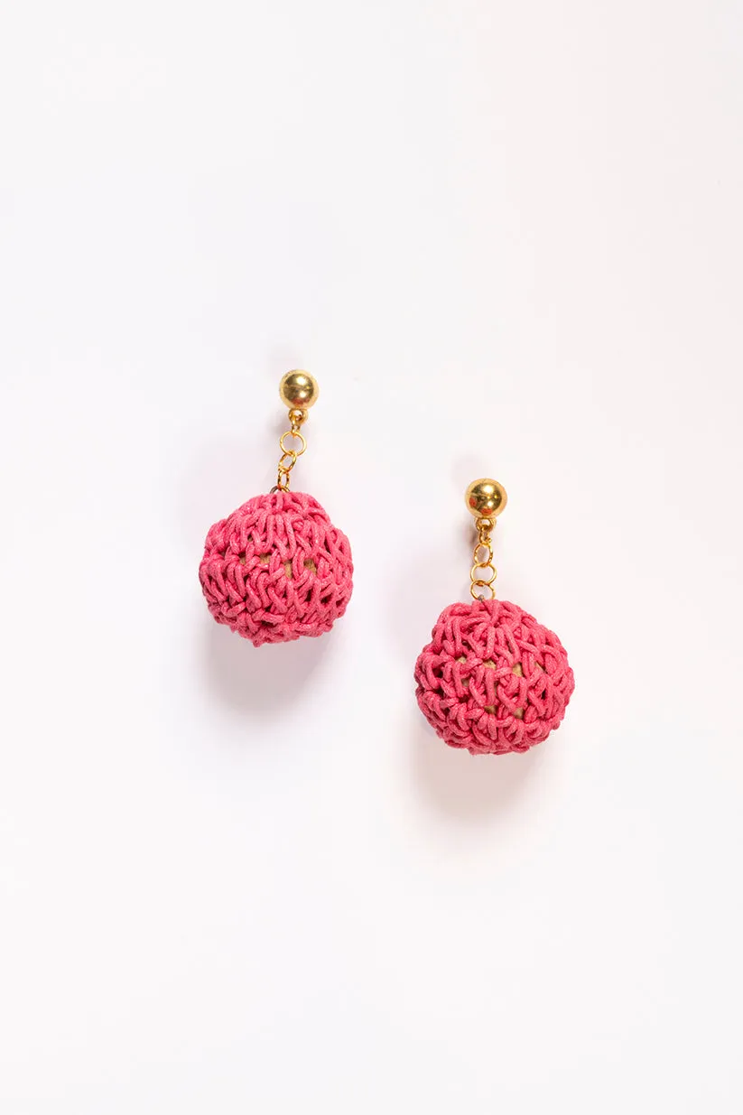 Beaded Drop Earrings in Hot Pink sold by Adrift