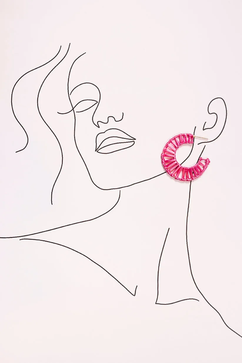 Woven Hoops in Hot Pink sold by Adrift