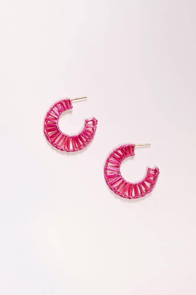 Woven Hoops in Hot Pink sold by Adrift product image thumbnail 2