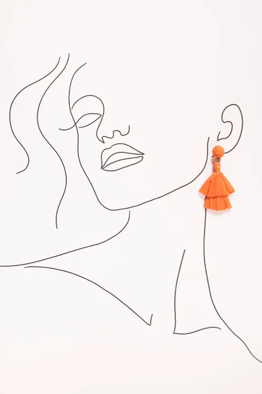 Tassel Earrings in Tangerine sold by Adrift