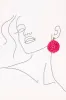 Round Raffia Earrings in Hot Pink sold by Adrift