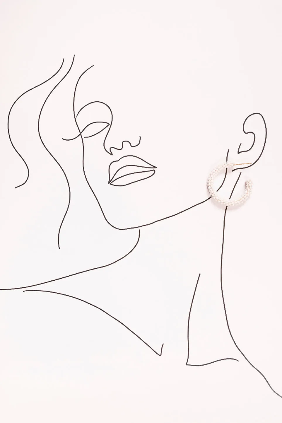 Beaded Hoops in White sold by Adrift product image thumbnail 2