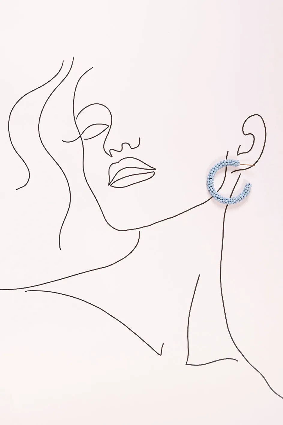 Beaded Hoops in Powder Blue sold by Adrift product image thumbnail 2