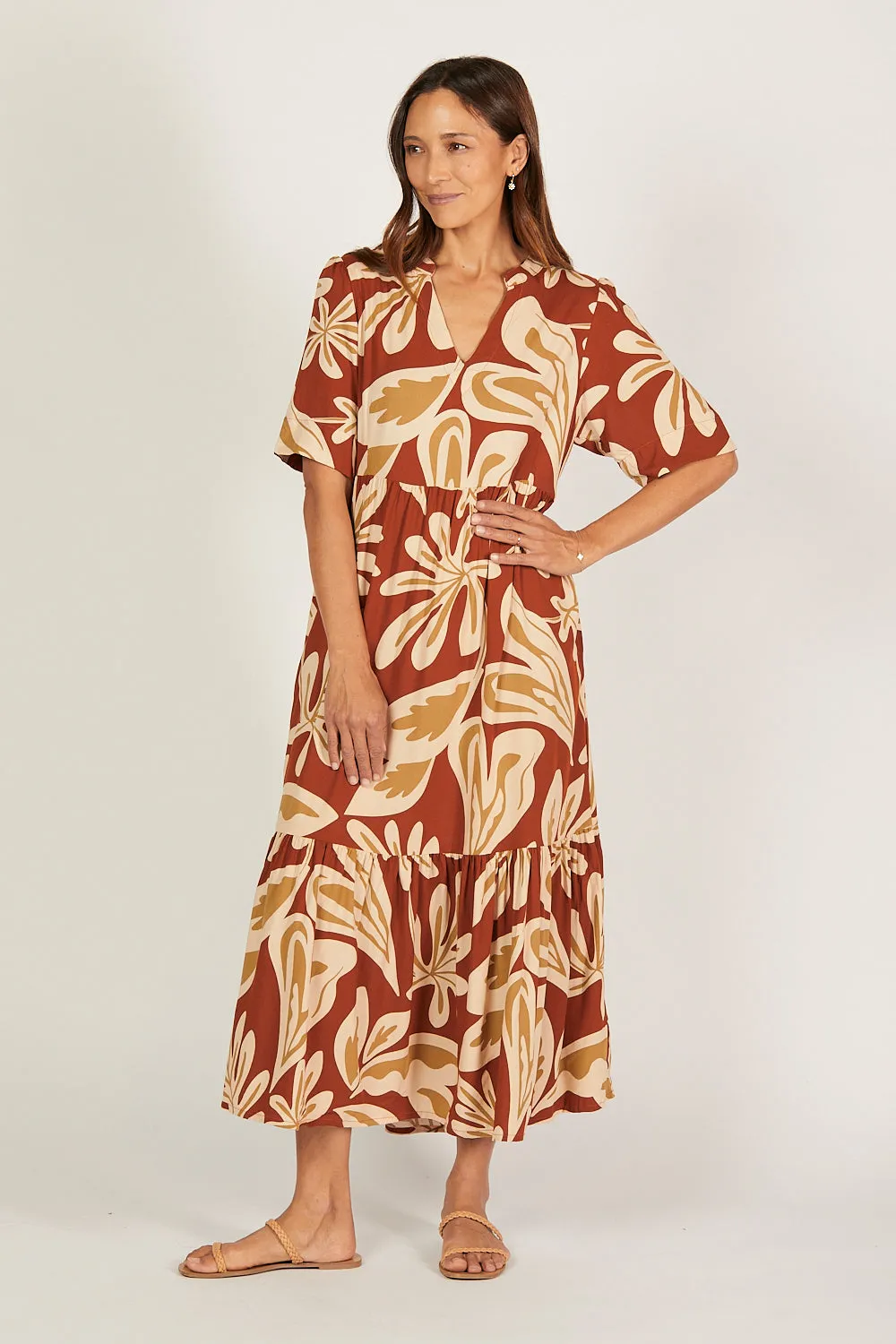 Sabre V-Neck Dress in Malibu Sunset sold by Adrift product image thumbnail 2