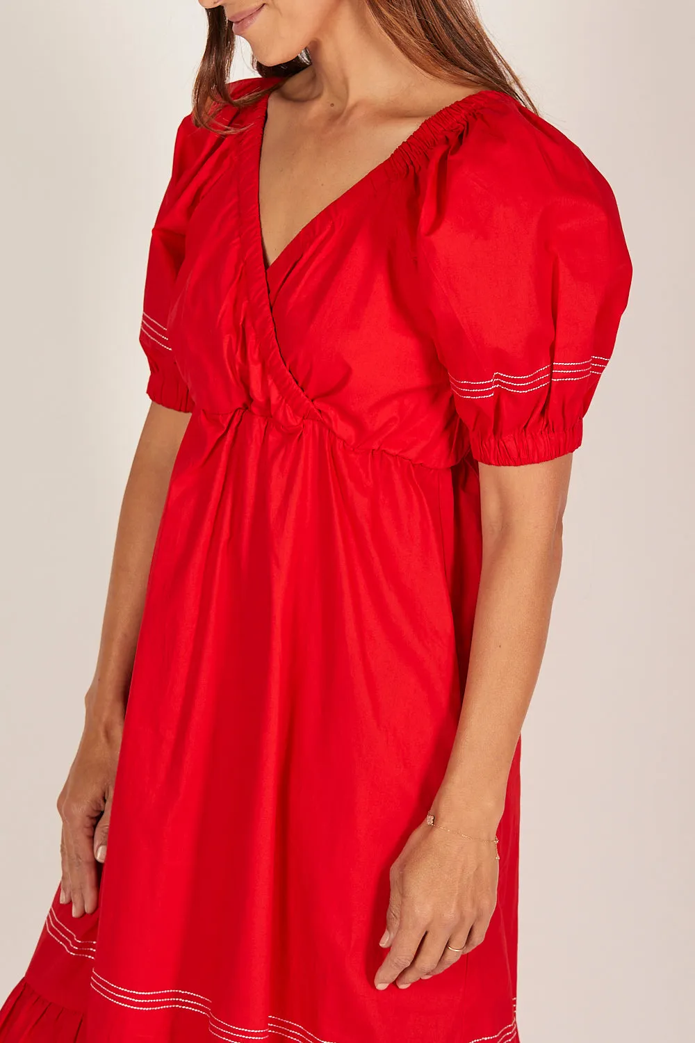 Alison Poplin Maxi Dress in Red sold by Adrift product image thumbnail 3