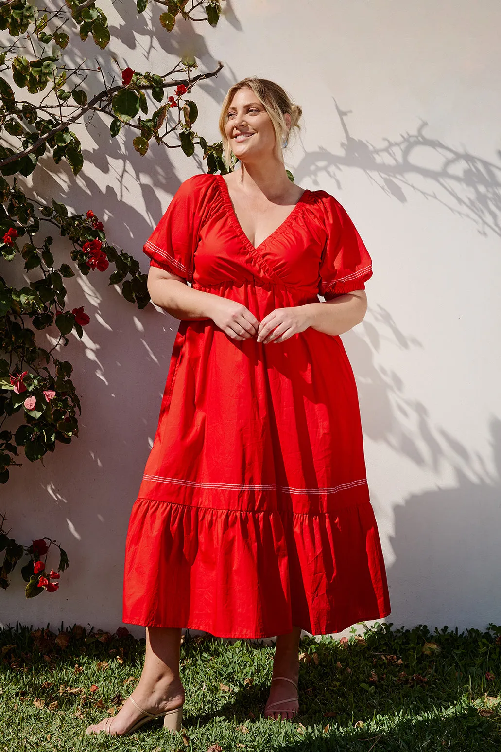 Alison Poplin Maxi Dress in Red sold by Adrift product image thumbnail 4