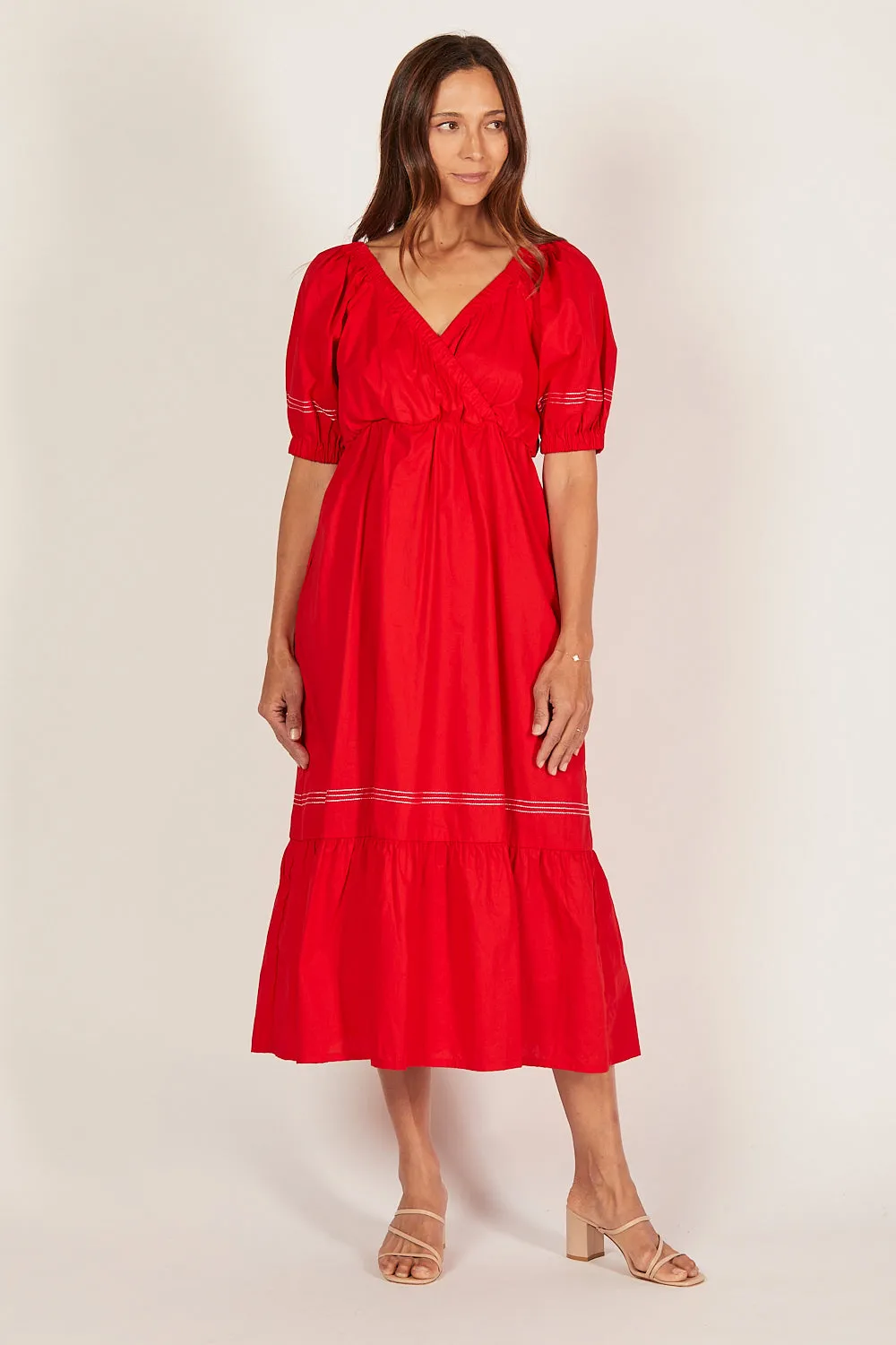 Alison Poplin Maxi Dress in Red sold by Adrift product image thumbnail 2