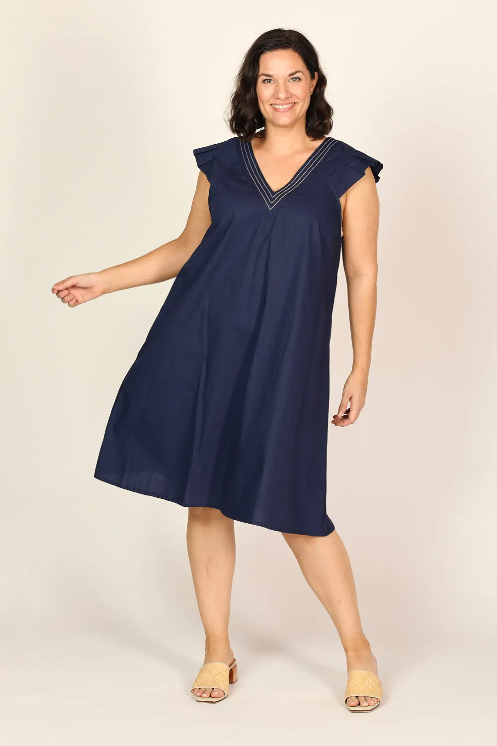 Rivka Poplin Short Dress in Capri Cove sold by Adrift product image thumbnail 5
