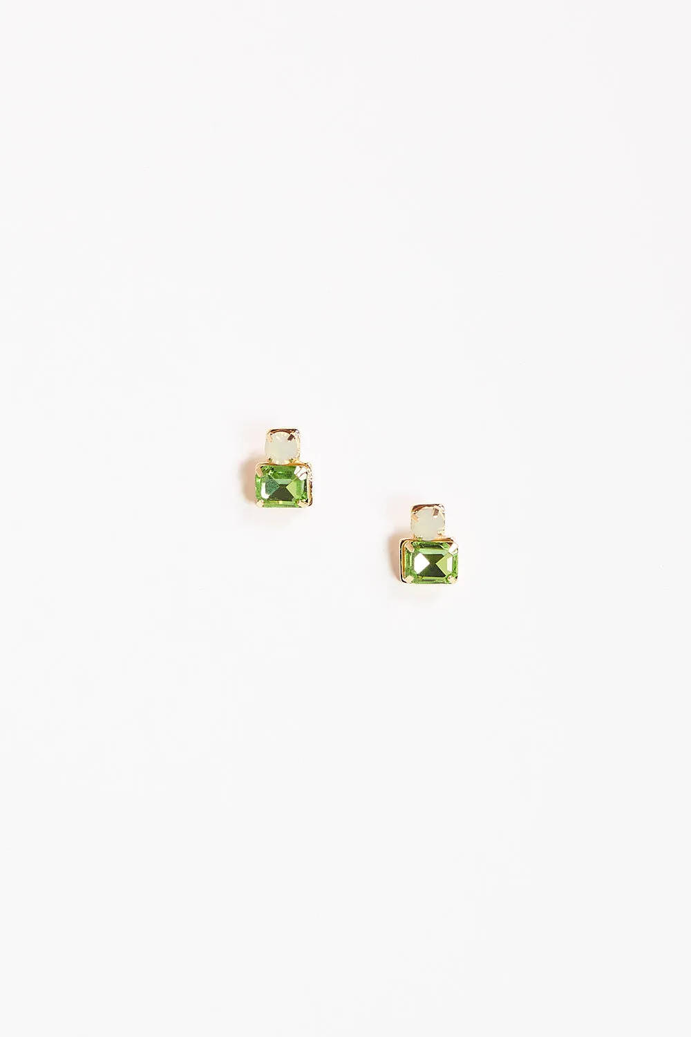 Rectangle Frame Earrings in Green sold by Adrift