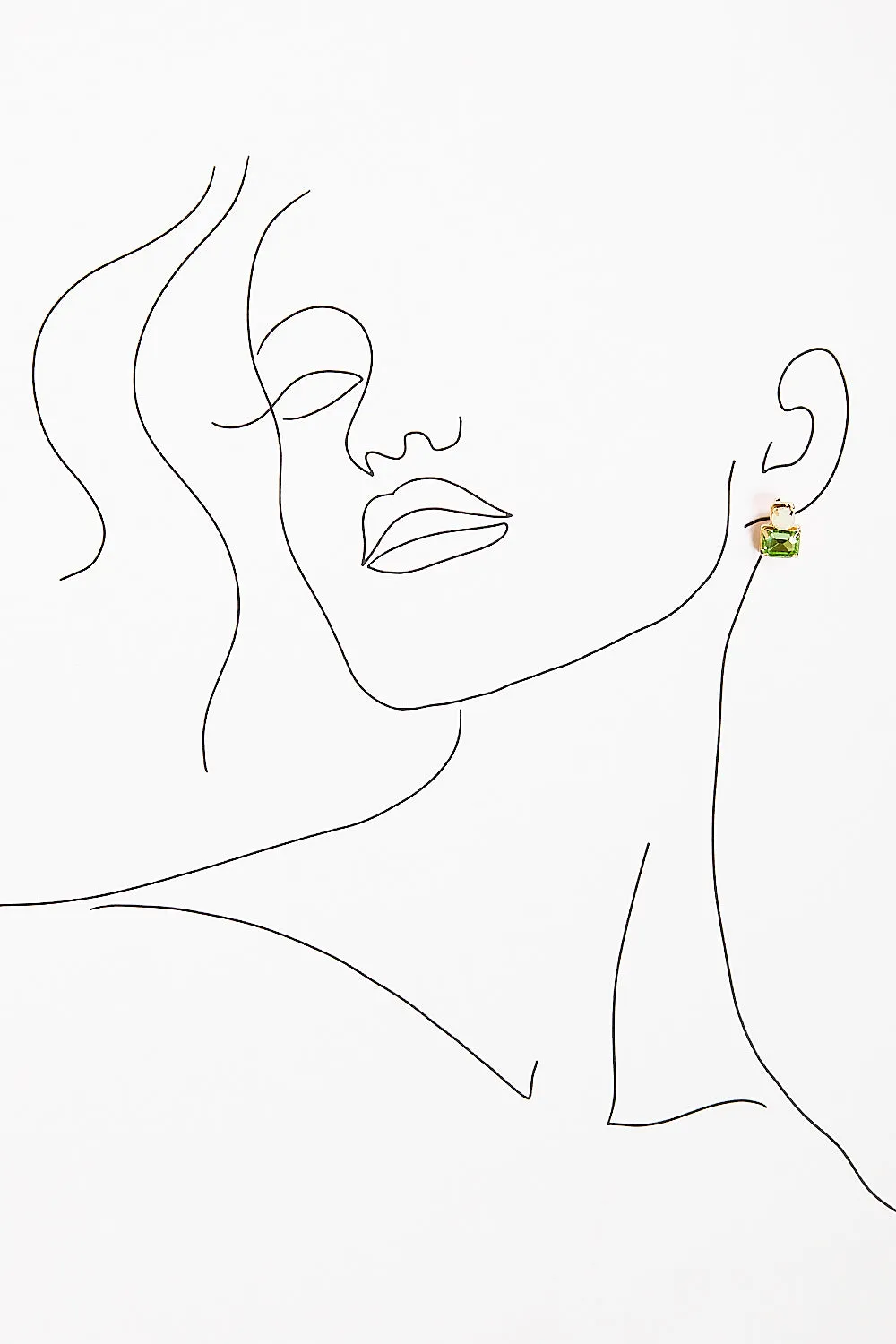 Rectangle Frame Earrings in Green sold by Adrift product image thumbnail 2