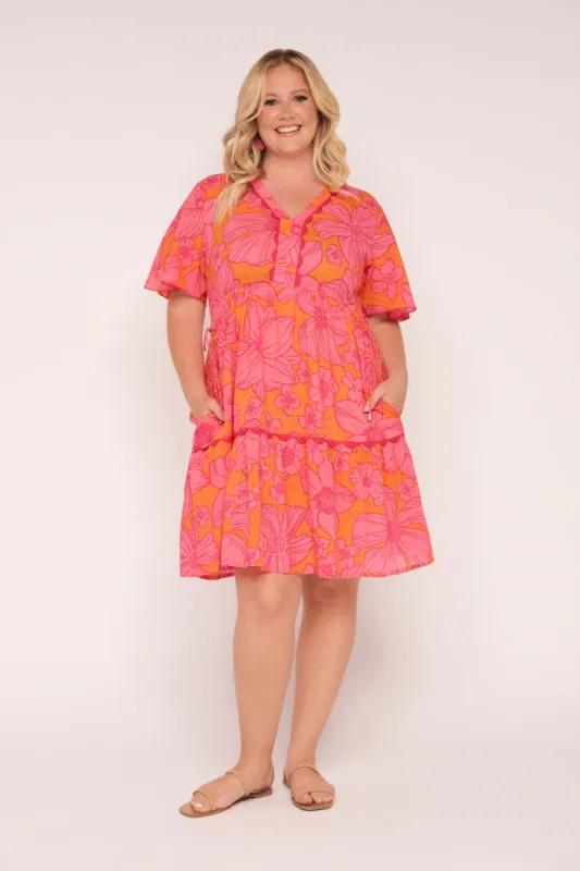 Iris Short Dress in Flower Shower sold by Adrift