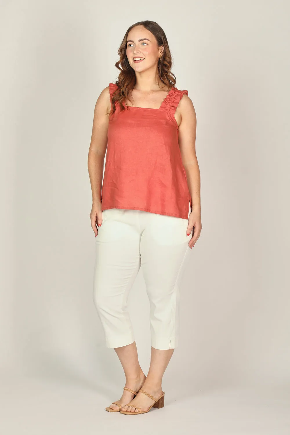 Claire Linen Summer Top in Desert Rose sold by Adrift product image thumbnail 2