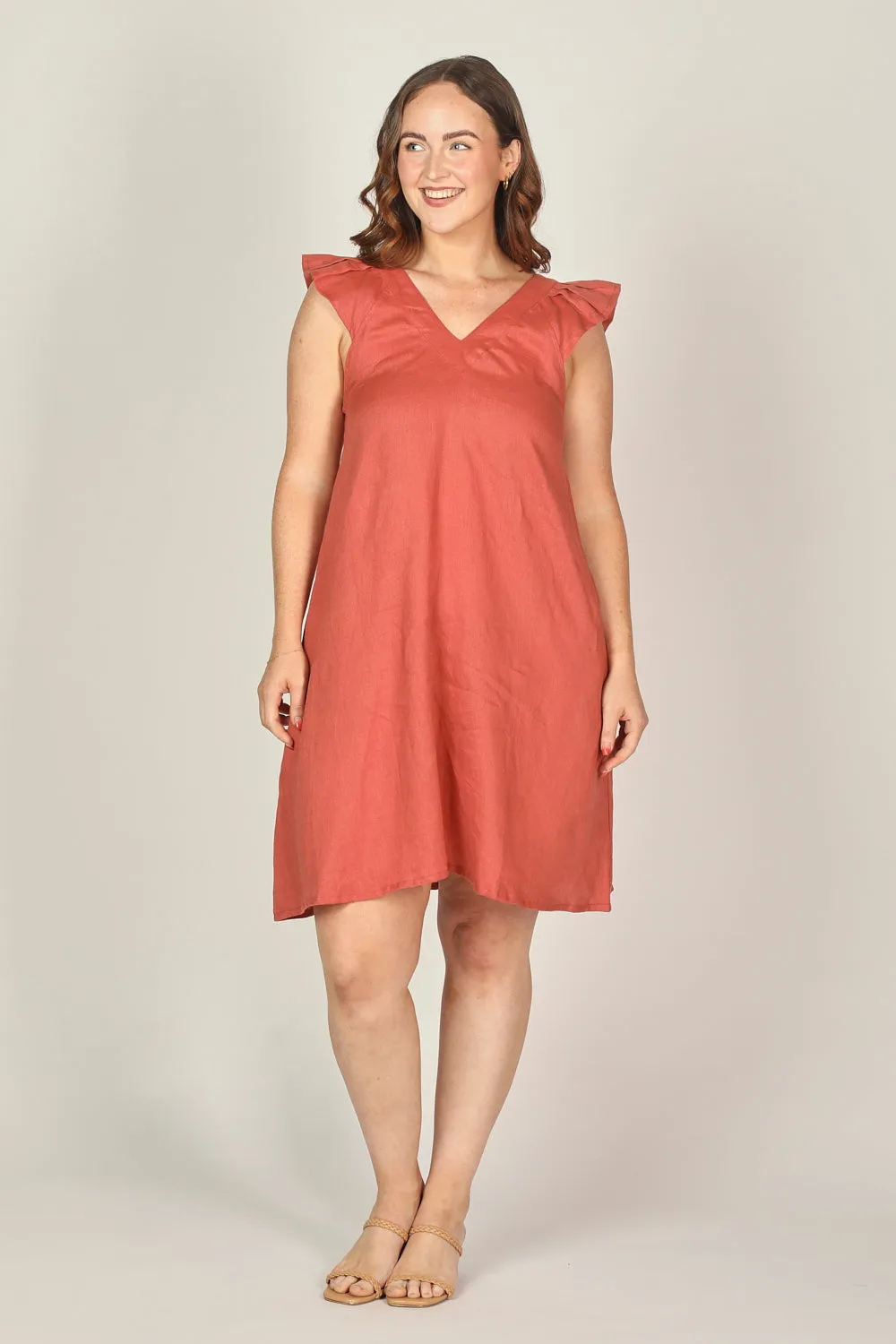 Rivka Linen Short Dress in Desert Rose sold by Adrift product image thumbnail 2