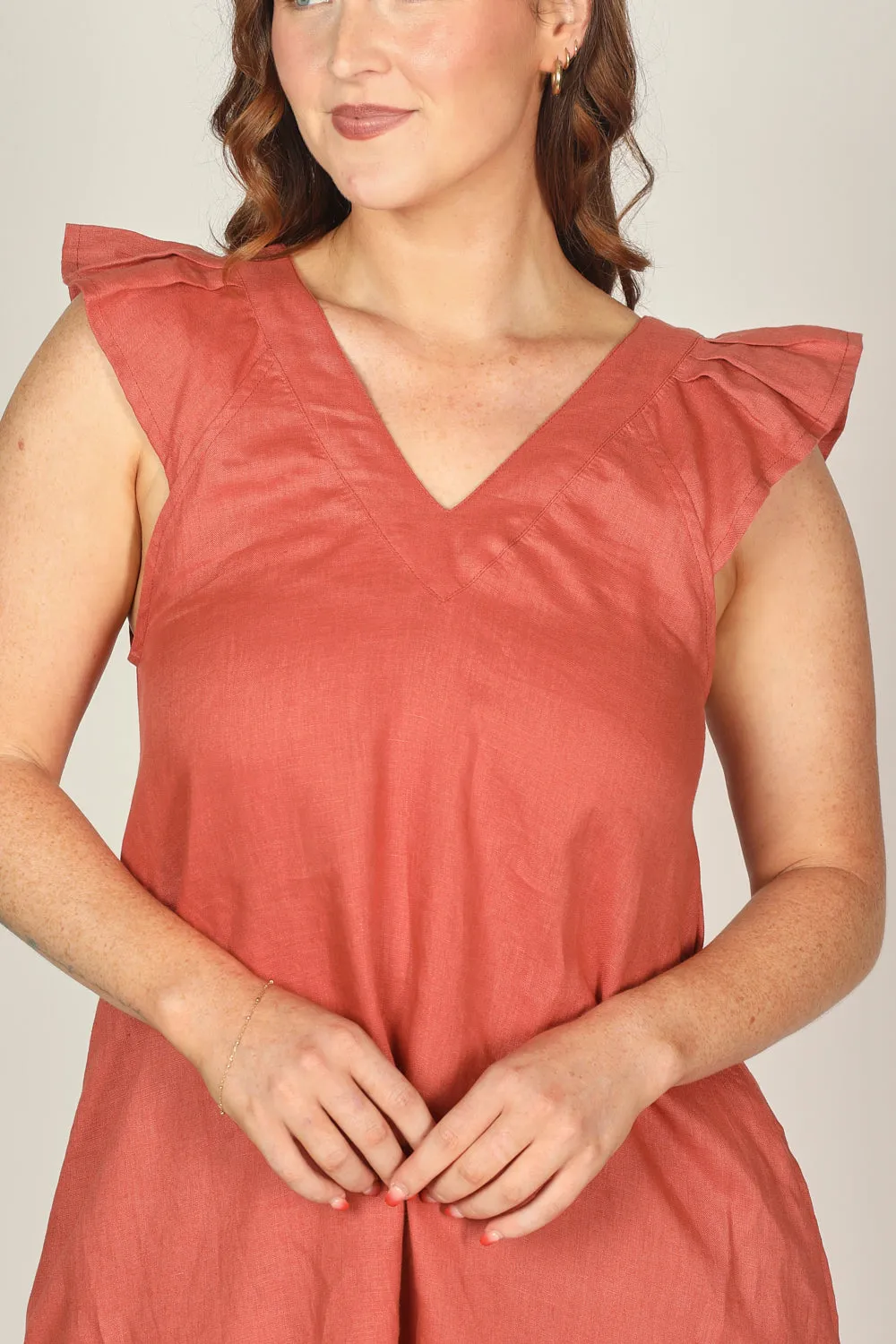 Rivka Linen Short Dress in Desert Rose sold by Adrift product image thumbnail 3