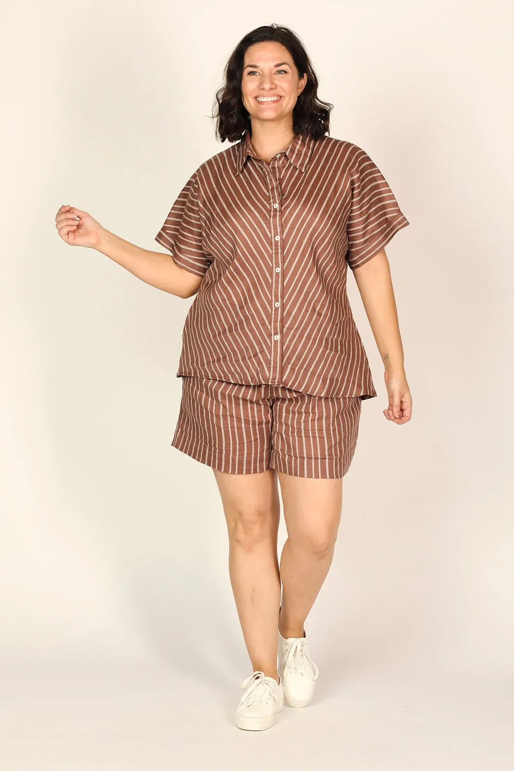 Carmen Linen Shirt in Nutmeg sold by Adrift product image thumbnail 5