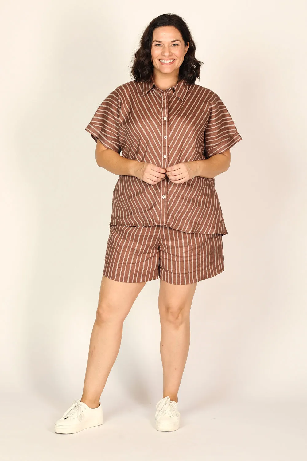 Carmen Linen Shirt in Nutmeg sold by Adrift product image thumbnail 2