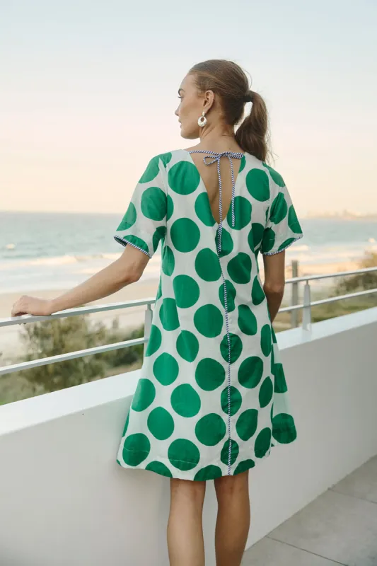 Tilly 2-Way Tunic Dress in Polka Fest sold by Adrift