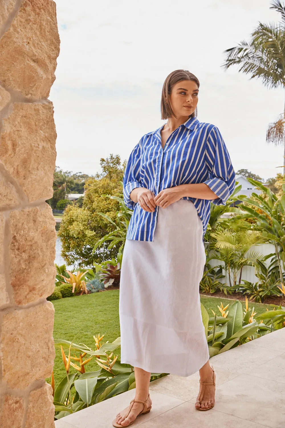 Oversized Boyfriend Shirt in St Tropez sold by Adrift product image thumbnail 3