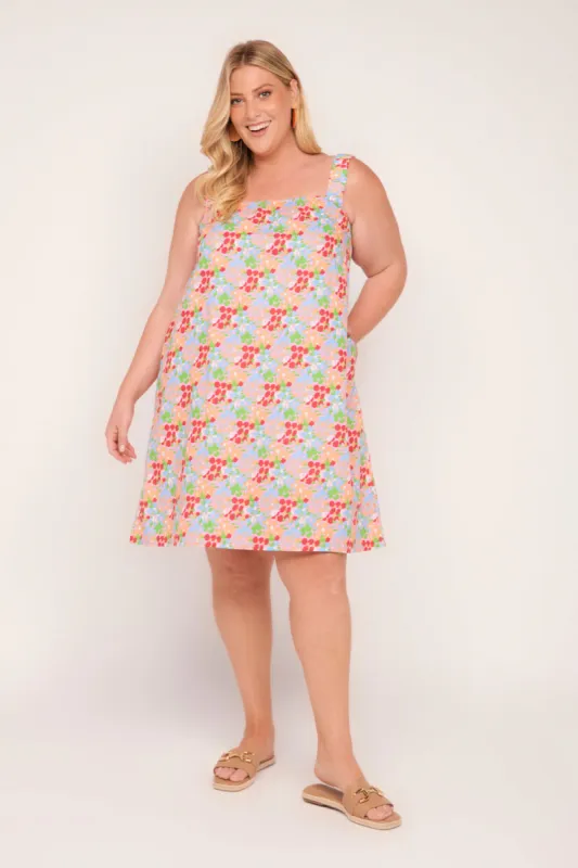Clara Short Dress in Confetti Blooms sold by Adrift