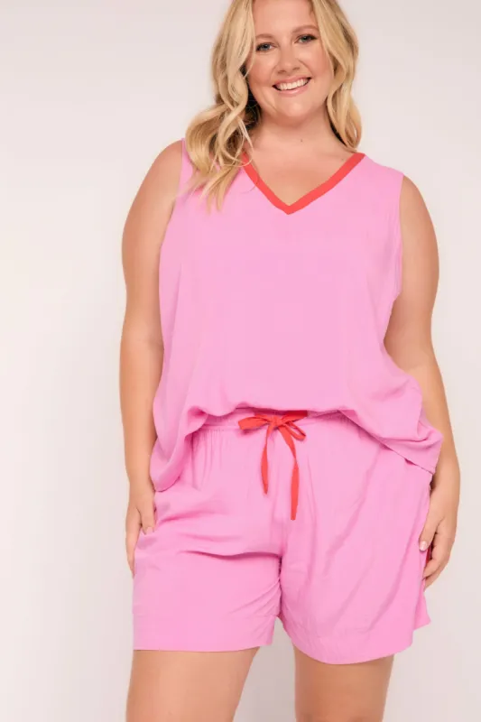 Breezy Relaxed Short in Blushing Berries sold by Adrift