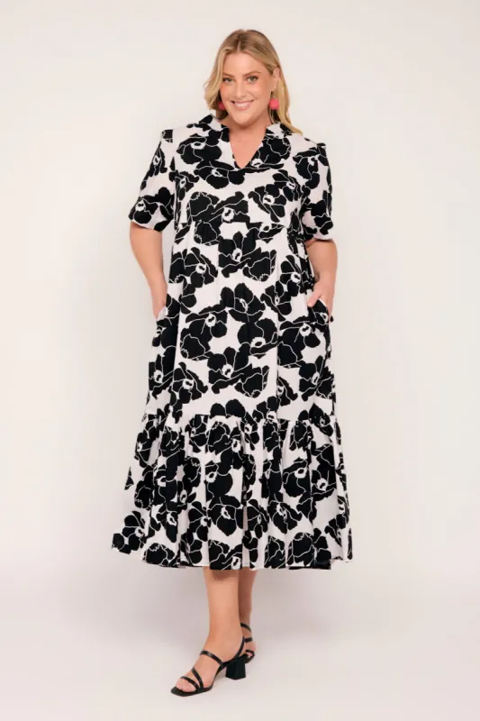 Sabre V-Neck Dress in Carnival sold by Adrift