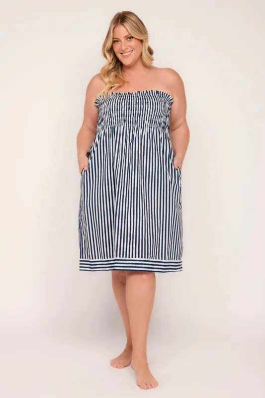 Sherry Shirred Strapless Cover in Poolside sold by Adrift